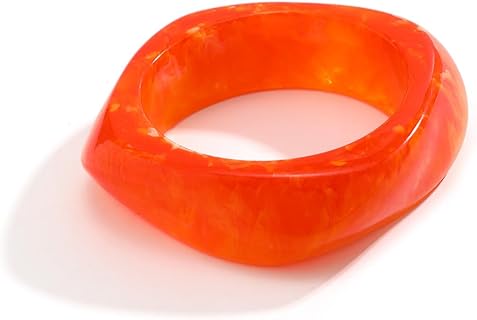 Multiple Color Square Acrylic Resin Bangle Bracelet Transparent Plastic Wristbands Wide Irregular Geometric Cuff Bangle Bracelet for Women Girl Gifts Jewelry