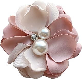 Pink Daisy Flower Pearl Safety Brooch Pins for Women,Rose Flowers Hairpin Headpieces,Brooch Pins Shawl Clips for Women Girls Collar Brooch Hair Clips