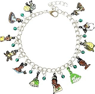 Princess and Frog Charm Bracelet TV Movies Show Princess Bracelet Gifts for Girl Woman Men
