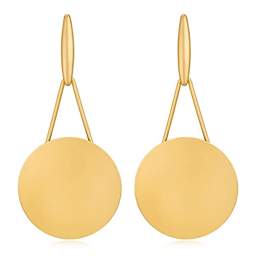 Fashion Statement Dangle Earrings for Women Vintage Gold Silver Earrings Round Disc Geometric Drop Earrings,Multiple Styles