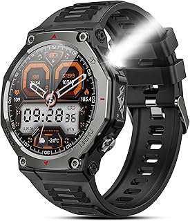 TIFOZEN 血糖値測定スマートウォッチ 1.43インチ AMOLED、30日バッテリー、5ATM防水、懐中電灯機能付き。iPhone/Android対応スポーツ向け