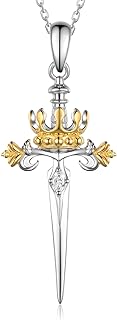 Sword Necklace Sterling Silver Dagger Pendant Necklace Sword Jewelry for Women Men