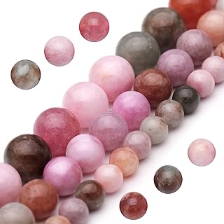 Rainbow Stone Jade Clasp Birthstone Beads for Jewelry Making in Authentic Stone, Round Shape by Youngbling for DIY Projects and Custom Creations