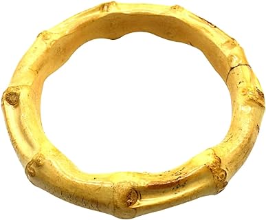 Clip-On Synthetic Bamboo-Design Wooden Bangle Bracelets for Friends - No Gemstone, Versatile For Special Occasions