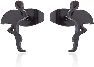 Minimalist Flamingo Small Little Stud Earrings for Women Teen Girls Cute Stainless Steel Animal Cartilage Tragus Hypoallergenic Tiny Huggie Sleeper Studs Fashion Piercing Jewelry Birthday Xmas Gifts