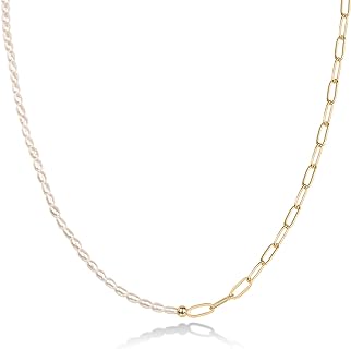PAVOI 14K Gold Plated Freshwater Pearl Necklace for Women
