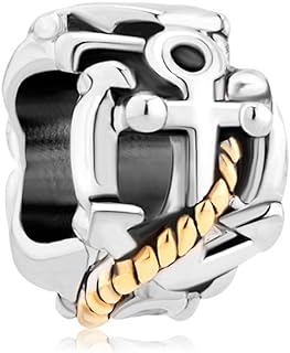 LovelyJewelry Anchor Charm Sea Life Rope Wrap Nautical Anchor Beads s Bracelet