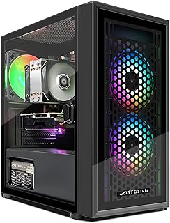 STGsivir Gaming PC mit Intel Core i5 3.6GHz, Radeon RX 5700 8G GDDR6, 16GB DDR4 RAM, 512GB SSD und RGB Lüftern für anspruchsvolle Gamer und vielseitige Anwendungsmöglichkeiten