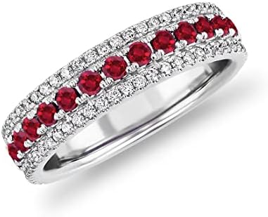 Choose your Color Gemstone Eternity Band Ring 925 sterling-silver Chakra Healing Birthstone Solitaire Engagement Rings Gift for Wedding or Anniversary womens and Girls Size US 4 To 13