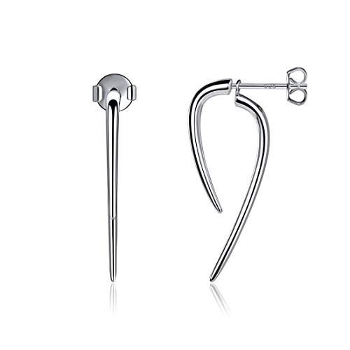 925 Sterling Silver Lotus Flower Colorful Topaz Ear Jacket Front and Back Stud Earrings for Women (with Gift Box)