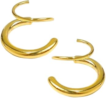 Double Twist Hoop Earrings, Double Piercing Earrings, 14K Gold Spiral Earrings for Women, Cartilage Earrings Helix Earrings for Mom/Sister Birthday Gifts