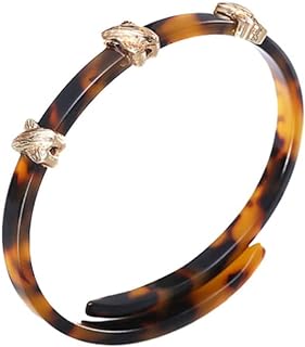 USHOBE Tortoise Shell Open Cuff Bangle Bracelet Colorful Acrylic Resin Leopard Cuff Bracelet Open Cuff Bracelet Statement Acrylic Resin Lucite Cuff Bracelet Minimalist Shell Adjustable Bangle