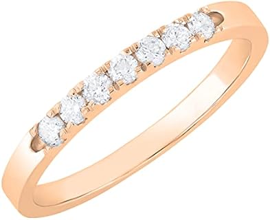 10K Rose Gold Lab Created Diamond Engagement Ring for Her, Round Design by Dazzlingrock Collections