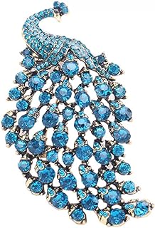 Rhinestone Peacock Brooch Crystal Animal Bird Pin Lapel Pins Suit Shirt Coat Dress Accessories Wedding Christmas Birthday Jewelry Gift