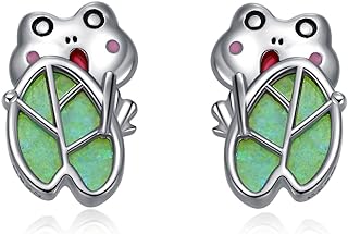 JBAERD Sterling Silver Dragonfly Stud Earrings with Opal Gemstone and Push Back Design for Women and Girls - Cute Animal Jewelry Gift with Box