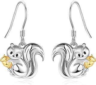 Sterling Silver Squirrel Charm Bracelet with French Wire Back Finding for Women and Girls - Unique Animal Design Jewelry
