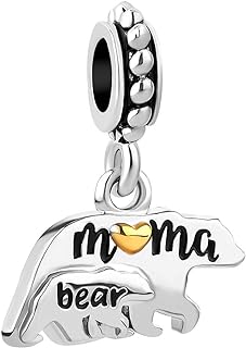 TCHYUN Mom Charms Heart Love Mother Daughter Son Charm Beads Mothers Day Birthday Gift for Pandora Bracelets