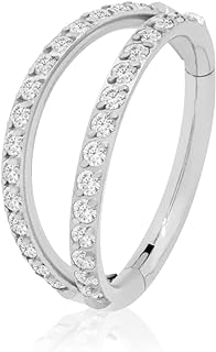 Hinged Hoop Diamond Ear Cuff, 10K Yellow Gold & Double Open Stack Design, Premium Cartilage Wrap Earring for Her, Unique Helix Jewelry from India