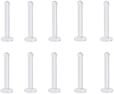 Pierced Owl - Set of 10 Clear Bioflex Flat Head Nose Stud Retainers