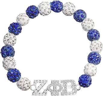 ZPB Sorority Paraphernalia Gift ZPB Brooch Crystal Beaded Bracelet 1920 Finer Women Jewelry Greek Sorority Jewelry Gift for Sisterhood
