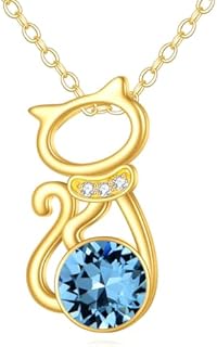 14K Gold Cat Necklace Solid Gold Cat Pendant Real Gold Jewelry Yellow Gold Gifts for Women Girls