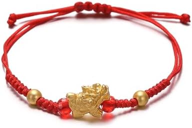 COLORFUL BLING Handwoven New Year of Dragon Bracelet Woven Red String Adjustable Chinese Zodiac Dragon Charm Bracelet Lucky Braided Rope Bracelets New Year Jewelry Gifts for Women Men