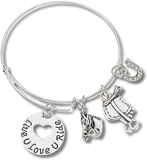 Stainless Steel Horse Charm Bracelet with Box Chain and Lobster Claw Clasp by Infinity Collection - Perfect Equestrian Gift for Women, Teens, and Girls
