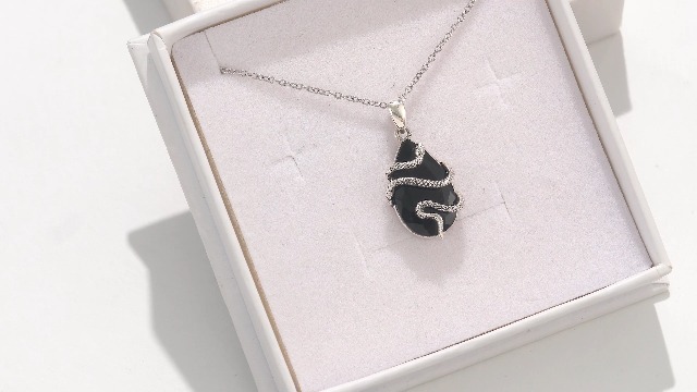 Sterling Silver YFN Snake Pendant Necklace with Rolo Chain, Spiritual Protection Jewelry Gift for Women & Girls