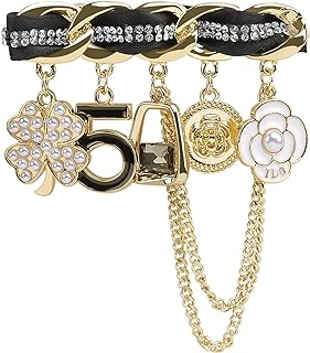 Fashion Pearl Four Leaf Clover Brooch Number 5 Vintage Rhinestone Camellia Brooches Pins for Women Wedding/Bouquet/Banquet Jewelry (Pearl Brooch Pin)(Heart Brooch)