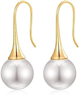 Pearl Dangle Drop Earrings for Women, Gray Pearl Earrings for Women Gift