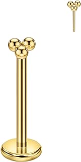 Gold Ball Nose Stud with Push-back Clasp, Perfect for Tragus, Cartilage, Helix, Lip, Nose, Earlobe, and Rook Piercings - Simple and Versatile Design, No Gemstone