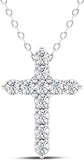 14k Gold Lab Grown Diamond Cross Necklace Pendant (0.50-3.3 cttw, F-G Color, VS Clarity), with Adjustable 18" Chain, Jewelry for Men and Women, Gifts for Birthday