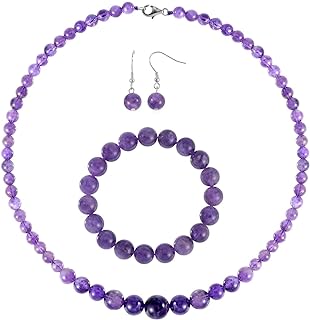 Shop LC Costume Jewelry Sets for Women Choker Beaded Necklace Bead Bracelet Earrings Sets 925 Sterling Silver Fashion Jewelry for Women Anniversary Mothers Day Gifts for Mom Size 18" Birthday Mothers