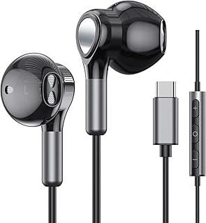 BENEWY USB C In-Ear-Kopfhörer für Samsung Galaxy S24/S23 Ultra mit Mikrofon und Kabel, langlebig und geräuschisolierend. Perfekt für Musikliebhaber und Vieltelefonierer