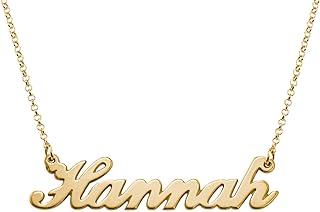 MYKA - Personalized Engraved Name Pendant Necklace - Precious Metals: Sterling Silver 925, Rose Gold & Gold Plating - Nameplate Jewelry Gift for Her, Women, Mother, Grandma For Mother’s Day, Birthday, Christmas, Summer Gift