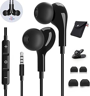 AILZPXX In-Ear Kopfhörer mit Kabel und Mikrofon für Erwachsene, geräuschdämmende Passform, Hi-Fi-Stereo, ideal für Freizeit und Fitness, Schwarz, High Definition und magnetisch