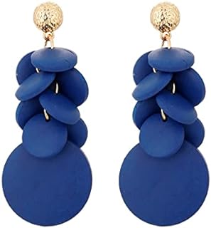 Colorful Layered Wooden Earrings, Bohemian Dangle Drop Earrings for Women Teen Girls Christmas Valentines Day Gift