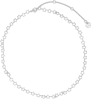 Pura Vida 14" Silver or Rose Gold Seeing Stars Choker Necklace - Brand Charm, 3" Extender