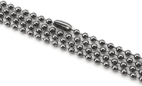 CleverDelights 3.2mm Ball Chain Necklaces - Gunmetal Color - 20 Pack - 24 Inch Length
