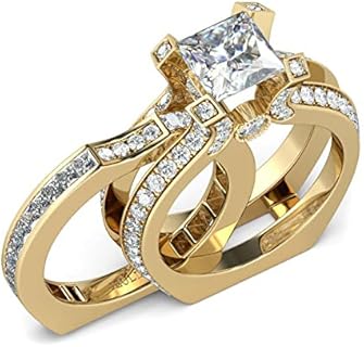 Jeulia Women's Vintage Diamond Wedding Ring Sets in Sterling Silver with AAA Jeulia Stone, Interchangeable Halo Round-Cut Design