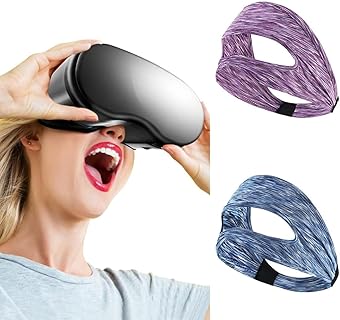 GVEYIQK Masque VR anti-sueur multicolore avec bande réglable et surface absorbante, conçu pour PS VR2, Meta Quest Pro, Oculus Quest 2, idéal pour les jeux adultes