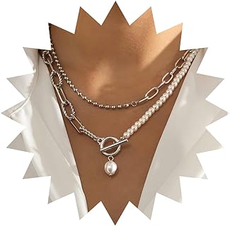 Ball Clasp Triple Beaded Pearl Necklace - Ball Chain Design for Women and Girls - Metal Zinc Crafted Dainty OT Clasp Choker