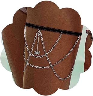 Women's Gothic Spider Leg Chain Bikini Body Jewelry in Zinc Alloy, Adjustable Spider Pendant Thigh Chain for Summer Wear and Halloween