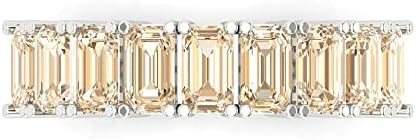 2.61 ct Emerald Cut Morganite Engagement Ring in 14K White Gold for Women, Ethically Sourced, Size 6.75