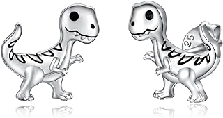 Chic Sterling Silver Dinosaur Stud Earrings with Comfy Push-backs - Ideal Hypoallergenic Jewelry Gift for Teen Girls and Women