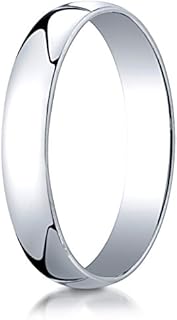 Benchmark 14K White Gold 4mm Low Dome Light Wedding Band Ring (Sizes 4-15)