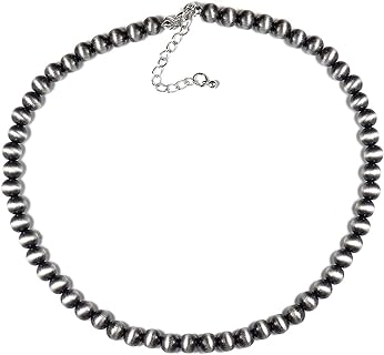 Western Jewelry Navajo Pearl Necklace for Women Western Turquoise Necklace Cowgirl Beaded Pendant Necklace Boho Vintage Pearl Layered Choker Jewelry for women for Girls Birthday Party Jewelry Gifts