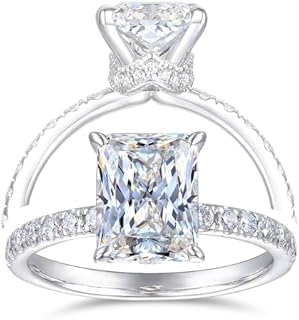 3ct Radiant Cut Moissanite Engagement Rings for Women