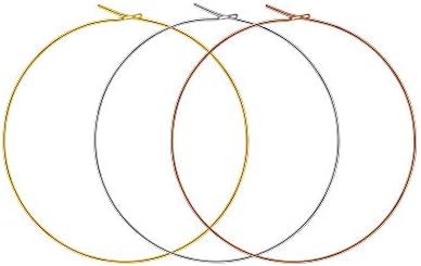 Clutchless Back-finding Lightweight Gold Plated Thin Hoop Threader Earrings for Women - wowshow Round Hoop Set