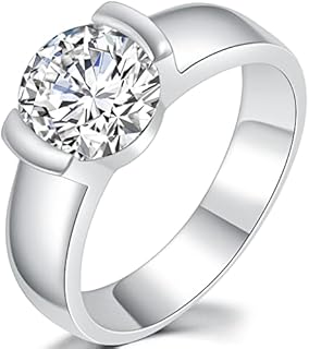 Jude Jewelers Stainless Steel Classic Plain Solitaire Style Wedding Band Statement Proposal Engagement Anniversary Promise Ring